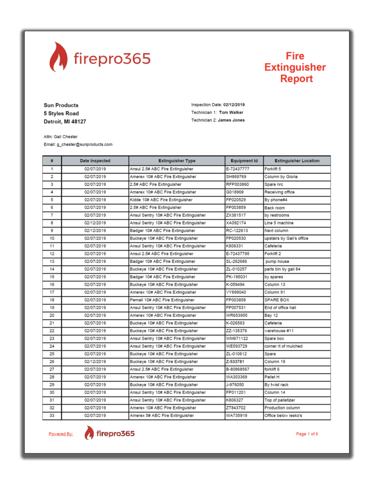 Inspection Reporting Features firepro365 Fire Inspection Software